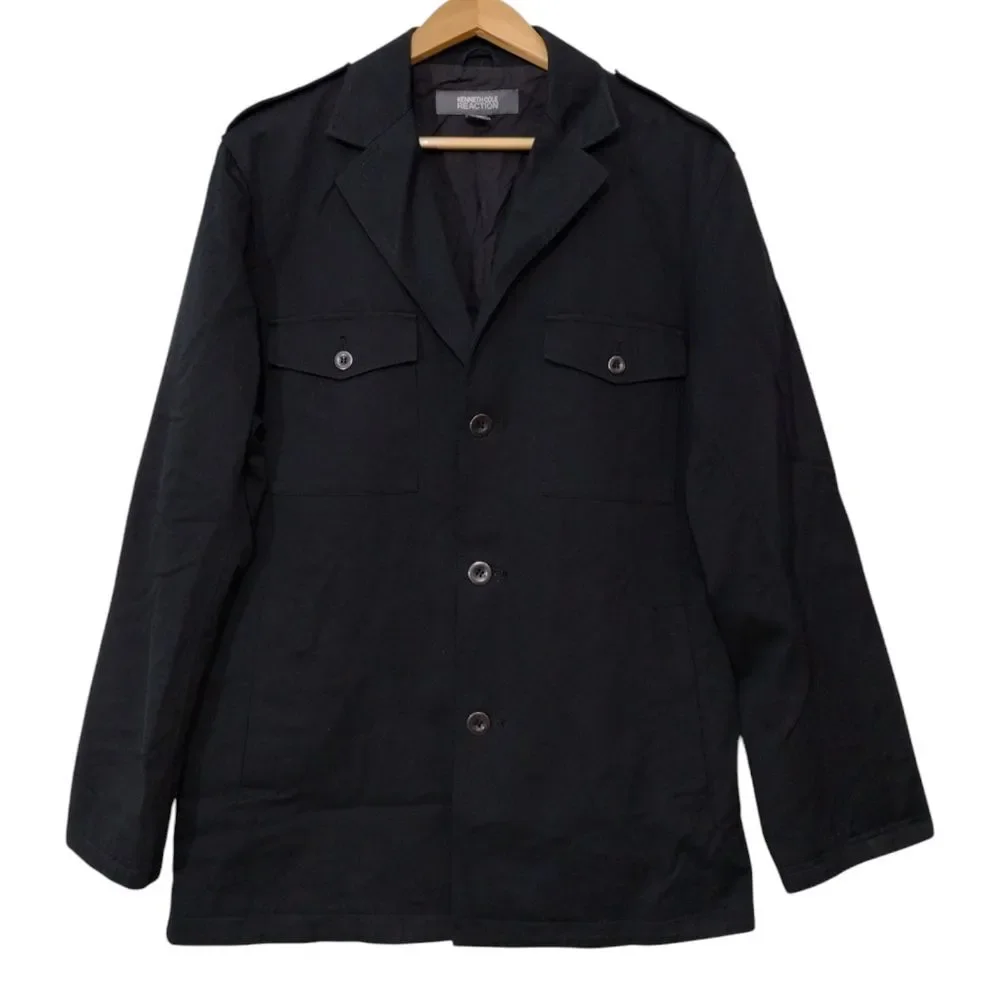 Kenneth Cole Reaction Men's XL Long Sleeves Button Down Black‎ Stylish Jacket